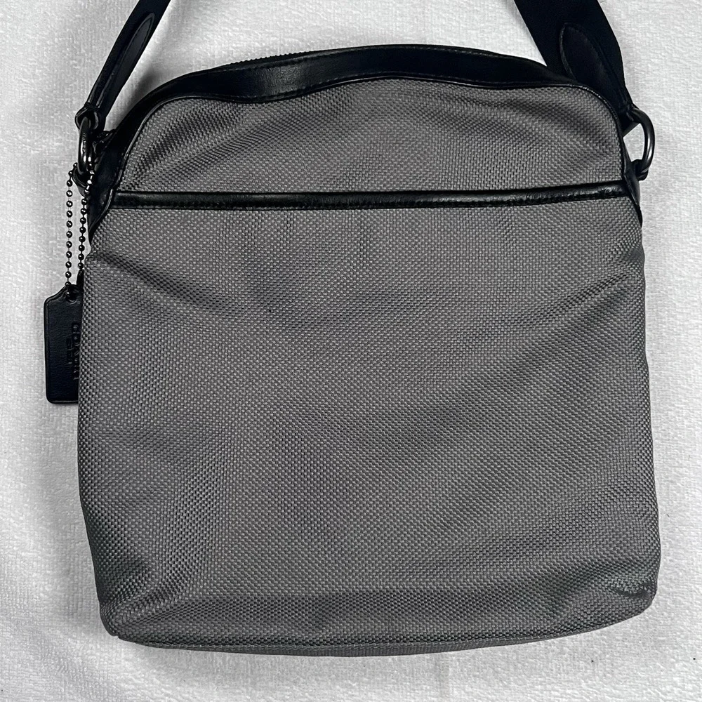 Coach F37609 Crossbody‎ Nylon Black Leather Mens Travel Work Bag